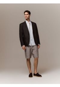 Reserved - Lniane szorty regular fit - wielobarwny. Materiał: len #1