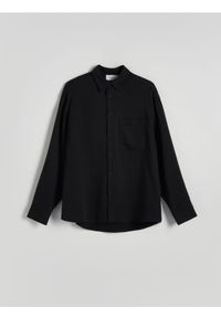 Reserved - Koszula comfort fit z lyocellem - czarny. Kolor: czarny. Materiał: tkanina
