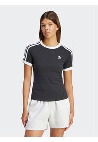Adidas - adidas T-Shirt 3-Stripes IU2429 Czarny Slim Fit. Kolor: czarny. Materiał: bawełna