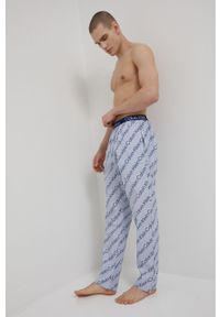 Calvin Klein Underwear spodnie piżamowe męskie wzorzysta. Kolor: niebieski. Materiał: tkanina #4