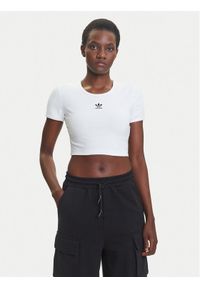 Adidas - adidas T-Shirt Essentials JC9026 Biały Slim Fit. Kolor: biały. Materiał: wiskoza, bawełna #1