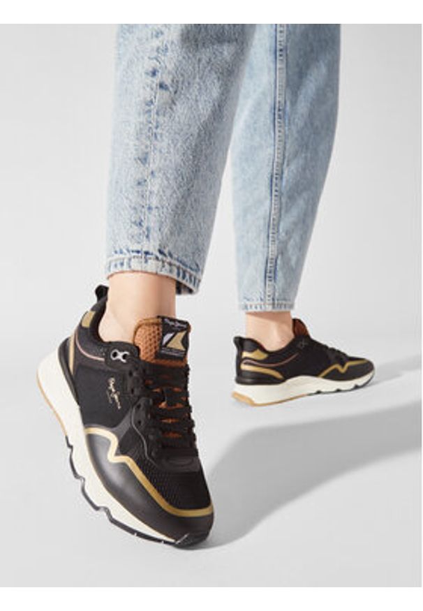 Pepe Jeans Sneakersy PLS31517 Czarny. Kolor: czarny. Materiał: skóra