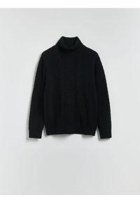 Reserved - Sweter z wełną - czarny. Kolor: czarny. Materiał: wełna #1