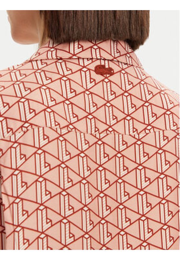 Lacoste Koszula CF0495 Pomarańczowy Oversize. Kolor: pomarańczowy. Materiał: wiskoza
