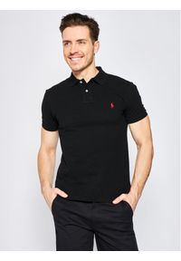 Polo Ralph Lauren Polo Core Replen 710795080 Czarny Slim Fit. Typ kołnierza: polo. Kolor: czarny. Materiał: bawełna