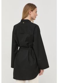 TwinSet - Twinset koszula damska kolor czarny relaxed z kołnierzykiem klasycznym. Typ kołnierza: kołnierzyk klasyczny. Kolor: czarny. Materiał: tkanina. Długość rękawa: długi rękaw. Długość: długie. Styl: klasyczny #3