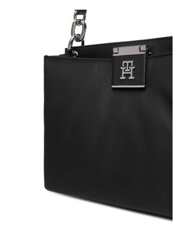 TOMMY HILFIGER - Tommy Hilfiger Torebka Th Her Med Satchel Nylon Sv AW0AW18200 Czarny. Kolor: czarny
