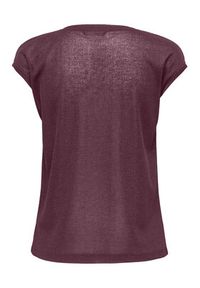 only - ONLY T-Shirt Silvery 15136069 Bordowy Loose Fit. Kolor: czerwony. Materiał: syntetyk
