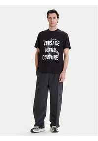 Versace Jeans Couture T-Shirt 80GAHC01 CJ01C Czarny Regular Fit. Kolor: czarny. Materiał: bawełna #5