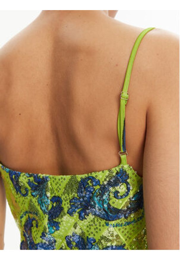 Versace Jeans Couture Sukienka koktajlowa 78HAO9B6 Zielony Slim Fit. Kolor: zielony. Materiał: syntetyk. Styl: wizytowy