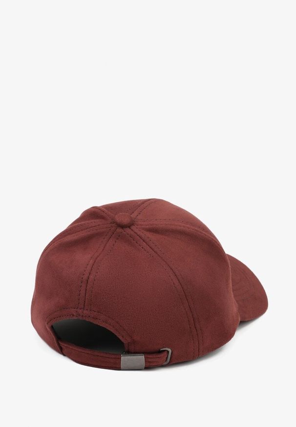 Born2be - Bordowa Klasyczna Czapka z Daszkiem Tusira. Kolor: czerwony. Materiał: jeans. Styl: klasyczny