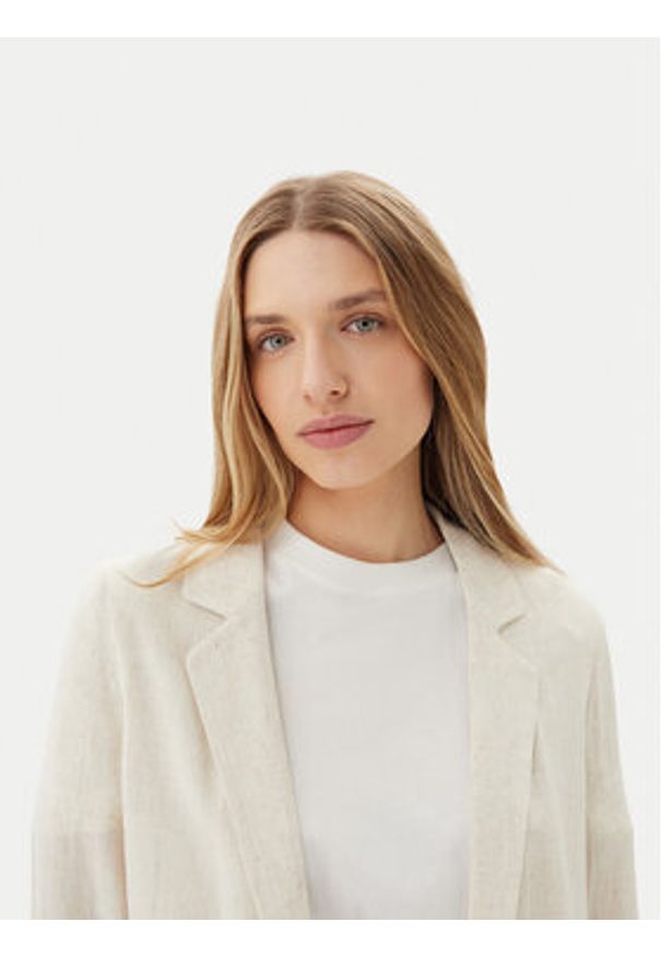 only - ONLY Marynarka Siesta 15322274 Beżowy Loose Fit. Kolor: beżowy. Materiał: wiskoza