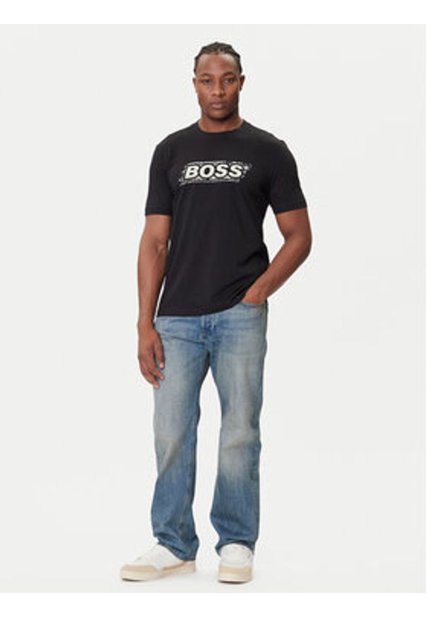 BOSS T-Shirt Te_Wheel 50546381 Czarny Regular Fit. Kolor: czarny. Materiał: bawełna