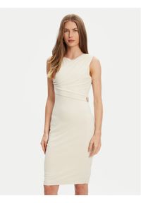 Guess Sukienka codzienna W5YK27 KAQL2 Écru Regular Fit. Okazja: na co dzień. Typ sukienki: proste. Styl: casual