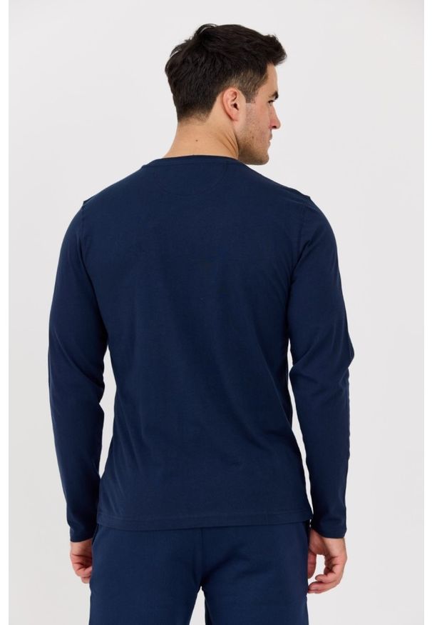 La Martina - LA MARTINA Granatowy męski longsleeve JERSEY. Kolor: czarny. Materiał: jersey. Długość rękawa: długi rękaw. Długość: długie