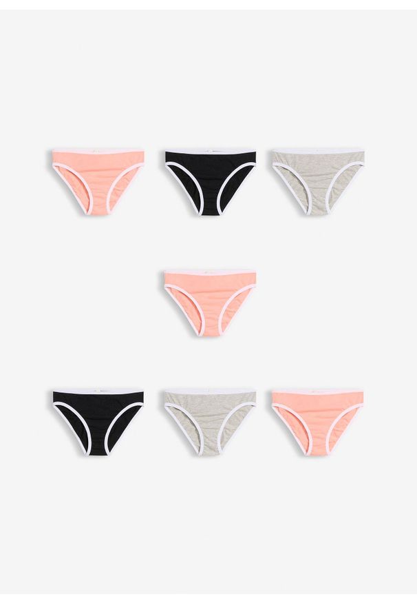 bonprix - Figi z bawełną (7 sztuk). Kolor: różowy. Materiał: bawełna