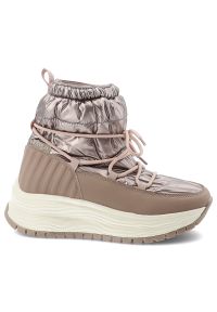 Złoty Róż Śniegowce Filippo Stylowe Damskie Buty Na Platformie. Zapięcie: sznurówki. Kolor: złoty. Materiał: puch. Szerokość cholewki: normalna. Sezon: zima. Obcas: na platformie. Styl: elegancki #2