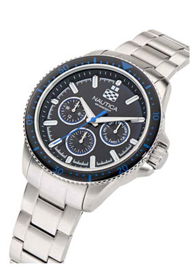 Nautica Zegarek Nct Windrose NAPWRF407 Srebrny. Kolor: srebrny