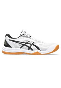 Buty do badmintona męskie Asics Upcourt 5 WH 103. Kolor: biały, czarny, wielokolorowy, żółty, niebieski