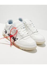 OFF-WHITE - Sneakersy For Walking Out of Office. Kolor: biały. Materiał: jeans. Wzór: aplikacja #3