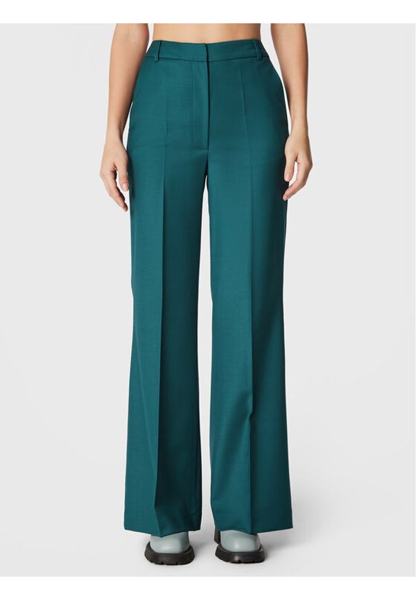Simple Spodnie materiałowe LINDA TOL SPD550-02 Zielony Regular Fit. Kolor: zielony. Materiał: materiał, syntetyk