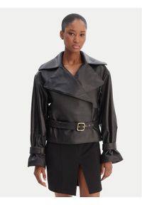 Hugo - HUGO Kurtka skórzana Lanitte 50560068 Czarny Relaxed Fit. Kolor: czarny. Materiał: skóra #1