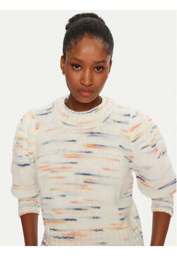 Munthe Sweter 244162124474 Beżowy Regular Fit. Kolor: beżowy. Materiał: wełna