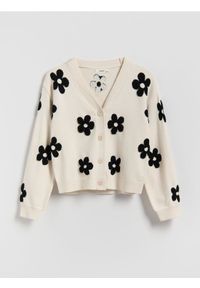 Reserved - Wzorzysty kardigan z wiskozą - wielobarwny. Materiał: wiskoza #1