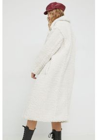 Ugg - UGG płaszcz damski kolor beżowy przejściowy dwurzędowy. Kolor: beżowy #4