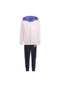 Adidas - Komplet polarowy z logo dziecka adidas. Okazja: na uczelnię. Kolor: fioletowy, różowy, wielokolorowy. Materiał: polar. Styl: sportowy