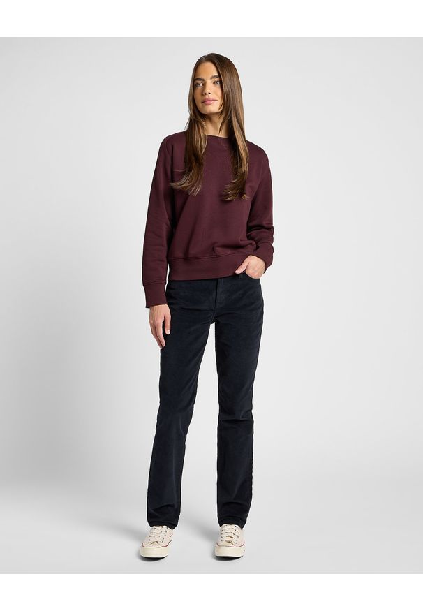 Lee - LEE DAMSKIE SPODNIE SZTRUKSOWE MARION STRAIGHT UNIONALL BLACK 112359984 L301016299. Materiał: sztruks