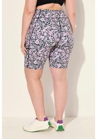 ULLA POPKEN - Damskie Kolarki szybkoschnące ażurowy wzór kieszeń. Kolekcja: plus size. Kolor: czarny. Materiał: elastan, poliester, materiał. Wzór: ażurowy