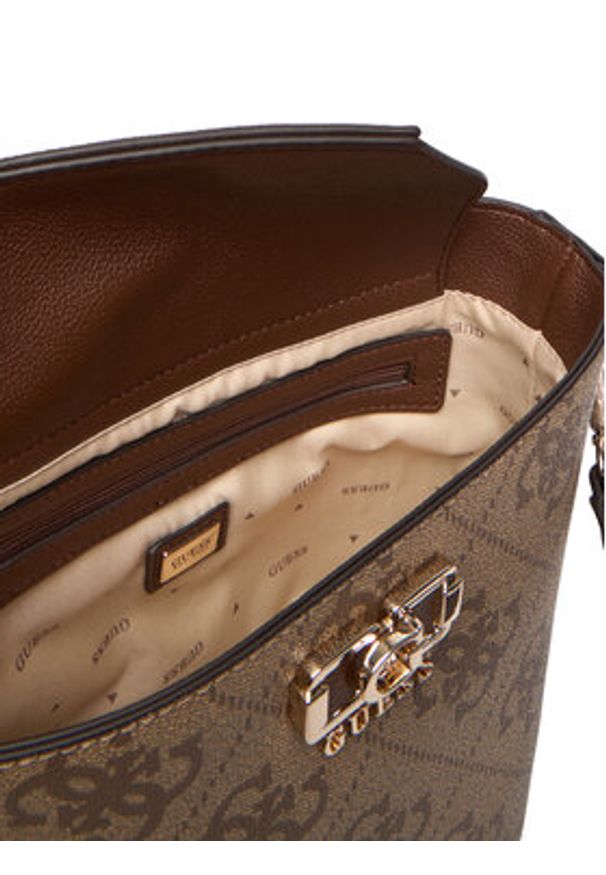 Guess Torebka Karnilla Logo HWOS99 01010 Brązowy. Kolor: brązowy. Materiał: skórzane