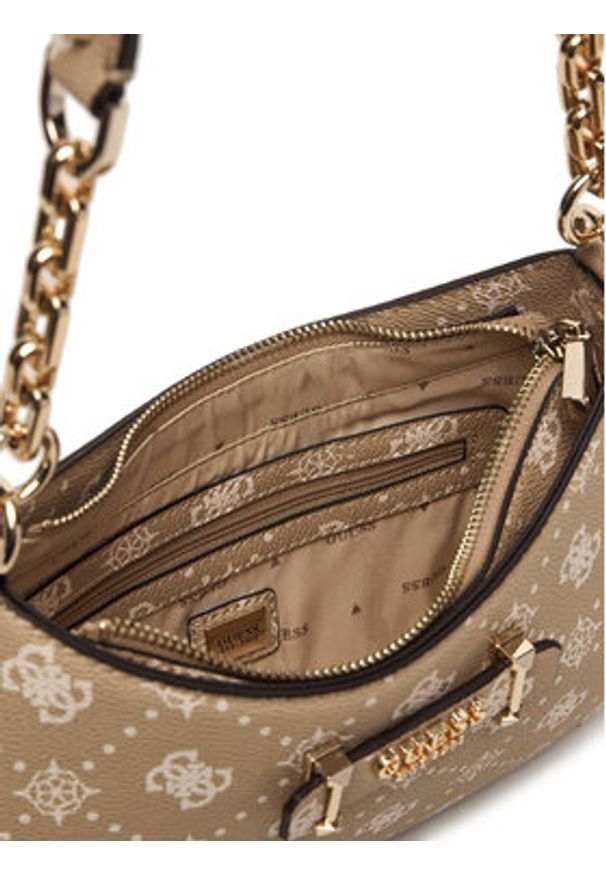 Guess Torebka Carrie Logo HWGP98 98180 Beżowy. Kolor: beżowy. Materiał: skórzane