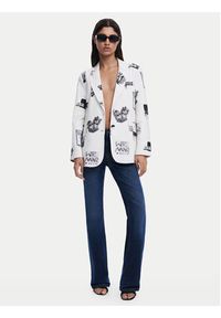 Desigual Marynarka 25SWEW15 Biały Regular Fit. Kolor: biały. Materiał: syntetyk #6