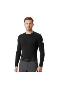 FJORK MERINO - Męska koszulka z długim rękawem z wełny merynosów - Finn 140. Kolor: czarny. Materiał: elastan, wełna. Długość rękawa: długi rękaw. Długość: długie. Sezon: zima. Sport: narciarstwo