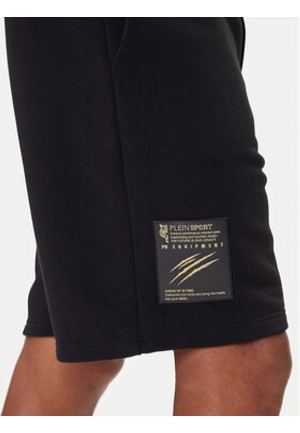Plein Sport Szorty sportowe PAEC MJT2601 STE003N Czarny Regular Fit. Kolor: czarny. Materiał: bawełna. Styl: sportowy