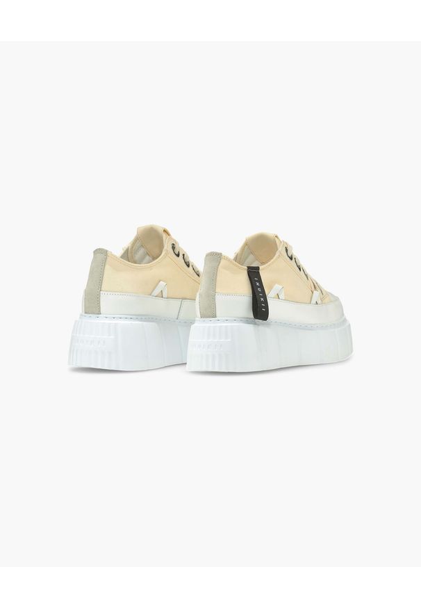Inuikii - INUIKII MATILDA CANVAS LOW Sneakersy damskie. Okazja: na co dzień. Kolor: beżowy. Materiał: materiał, jeans, bawełna, guma. Szerokość cholewki: normalna