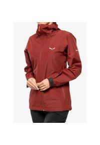 Kurtka przeciwdeszczowa damska Salewa Puez Aqua 4 PTX 2.5L Jacket. Kolor: czerwony. Sport: turystyka piesza #1