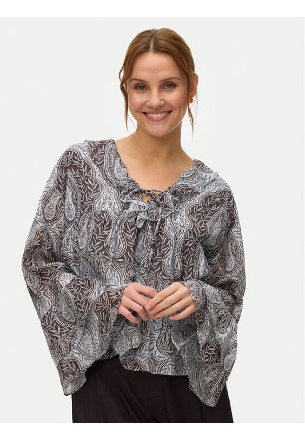 Vero Moda Bluzka Tara 10346962 Błękitny Regular Fit. Kolor: niebieski. Materiał: wiskoza