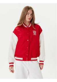 Guess Jeans Kurtka bomber W5YL15 WHAA2 Czerwony Regular Fit. Kolor: czerwony. Materiał: syntetyk