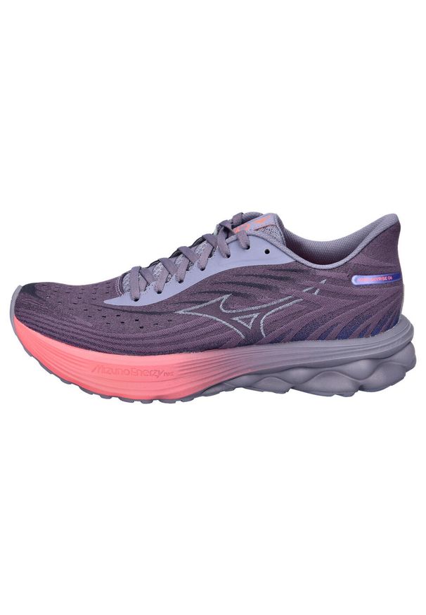 Mizuno - Buty do biegania damskie, Wave Skyrise 6. Kolor: niebieski, pomarańczowy, szary, wielokolorowy. Model: Mizuno Wave. Sport: bieganie