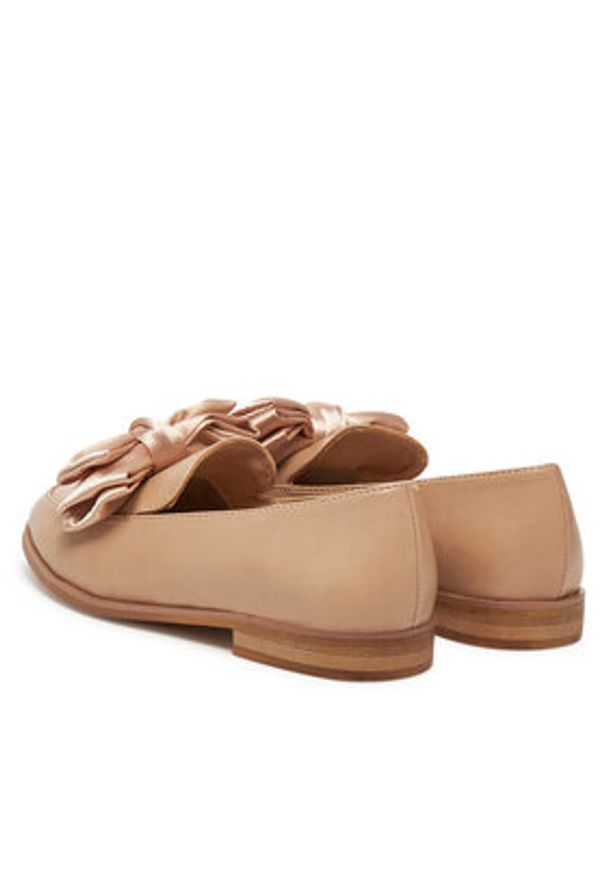 DeeZee Loafersy HY20232-2 Beżowy. Kolor: beżowy. Materiał: skóra