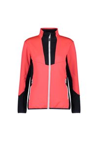 Damski polar rozpinany na całej długości CMP Unlimitech Grid Tech. Kolor: czerwony, wielokolorowy, czarny. Materiał: polar. Sport: turystyka piesza #1