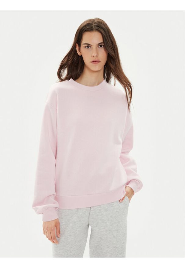 Gina Tricot Bluza Basic 10943 Różowy Relaxed Fit. Kolor: różowy. Materiał: syntetyk, bawełna