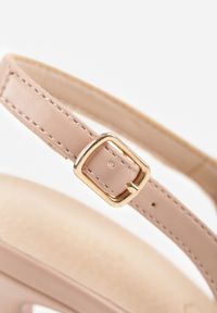 Renee - Beżowe Szpilki VICES Slingback z Wkładką ze Skóry Naturalnej Zoretta. Zapięcie: sprzączka. Kolor: beżowy. Materiał: skóra. Obcas: na szpilce. Styl: elegancki #8