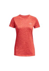 Koszulka fitness damska Under Armour Tech SSC - Twist. Kolor: pomarańczowy, wielokolorowy, żółty. Sport: fitness