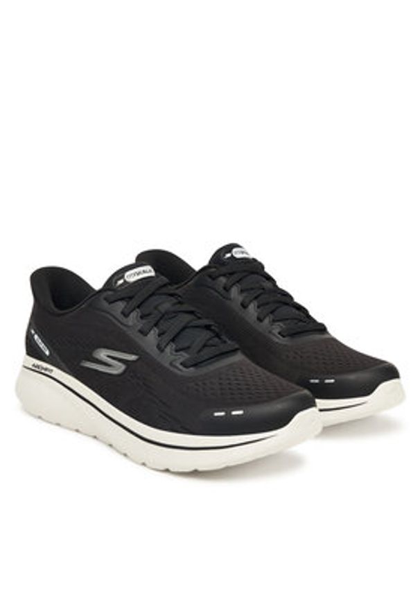 skechers - Skechers Sneakersy Go Walk Arch Fit N-Joy 217075 BKW Czarny. Kolor: czarny. Materiał: materiał