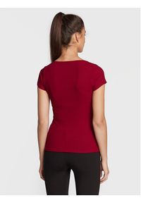 Guess T-Shirt Karlee Jewel W2YP24 KBCO2 Bordowy Slim Fit. Kolor: czerwony. Materiał: wiskoza
