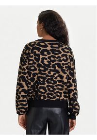 Vero Moda Sweter Siljeanimal 10330808 Brązowy Regular Fit. Kolor: brązowy. Materiał: wiskoza #3
